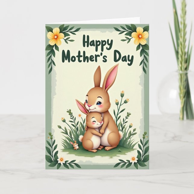 Carte de la fête des mères Tender Bunny (Devant)