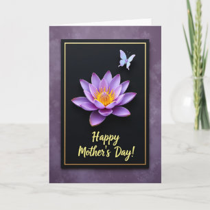 Carte de la Fête des Mères Violet Lotus