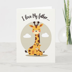 Carte de la Fête des papas girafes adorés