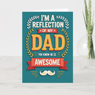 Carte de la Fête des Papas Incroyables Turquoise