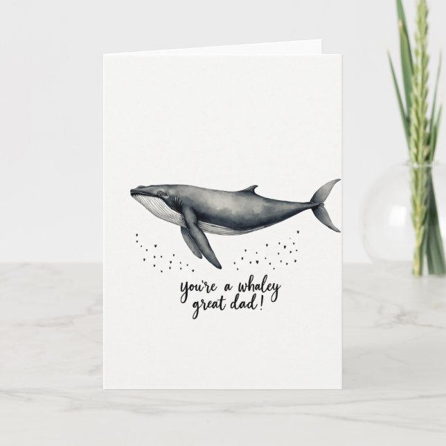Carte de la Fête des Pères Amour Baleine (Devant)
