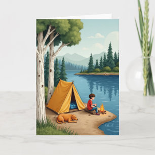 Carte de la Fête des Pères au bord du lac