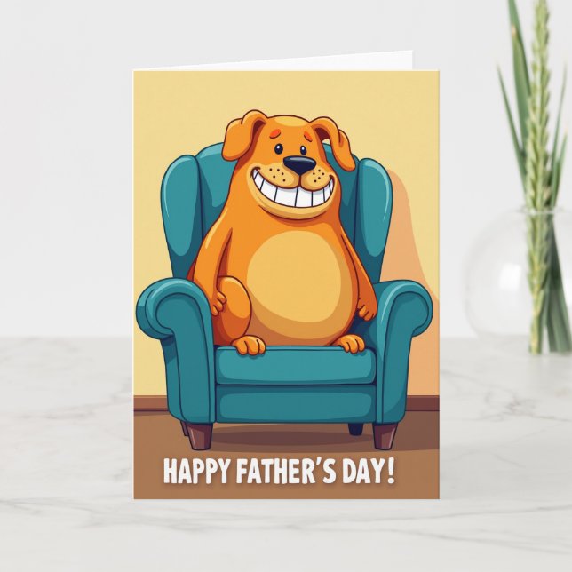 Carte de la Fête des Pères au Chien Orange (Devant)