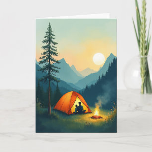 Carte de la Fête des Pères au feu de camp