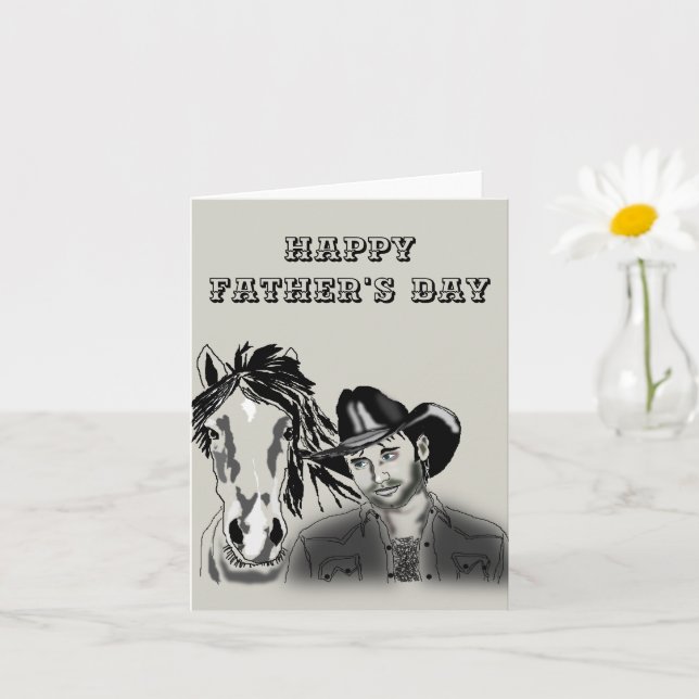 Carte de la Fête des Pères avec Cowboy (Petite plante)