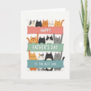 Carte de la Fête des Pères avec des chats de dessi