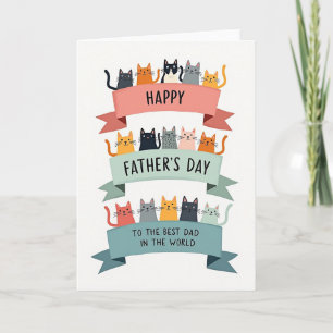 Carte de la Fête des Pères avec des Chats Empilés