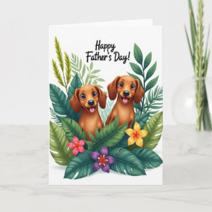 Carte de la Fête des Pères avec des chiens de dess