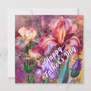Carte de la Fête des Pères avec des Iris Colorés