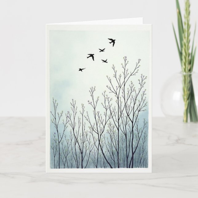 Carte de la Fête des Pères avec des oiseaux (Devant)