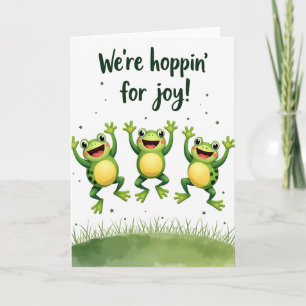 Carte de la Fête des Pères avec Grenouilles qui sa