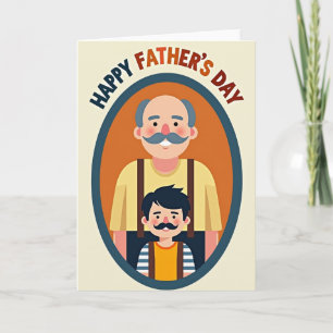 Carte de la Fête des Pères avec moustache