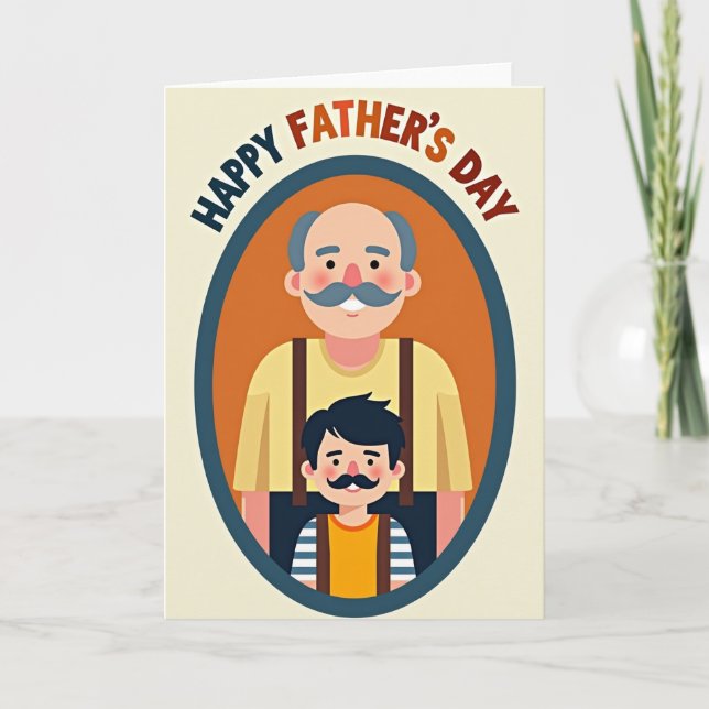 Carte de la Fête des Pères avec moustache (Devant)