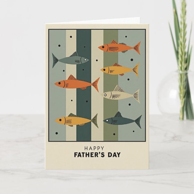 Carte de la Fête des Pères avec Poisson Rayé (Devant)
