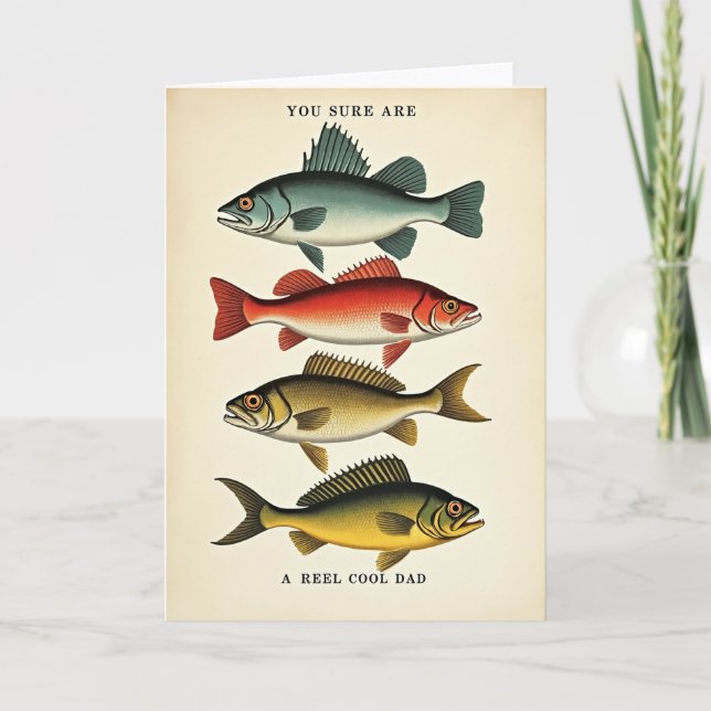 Carte de la Fête des Pères avec Poisson Sarcelle (Devant)