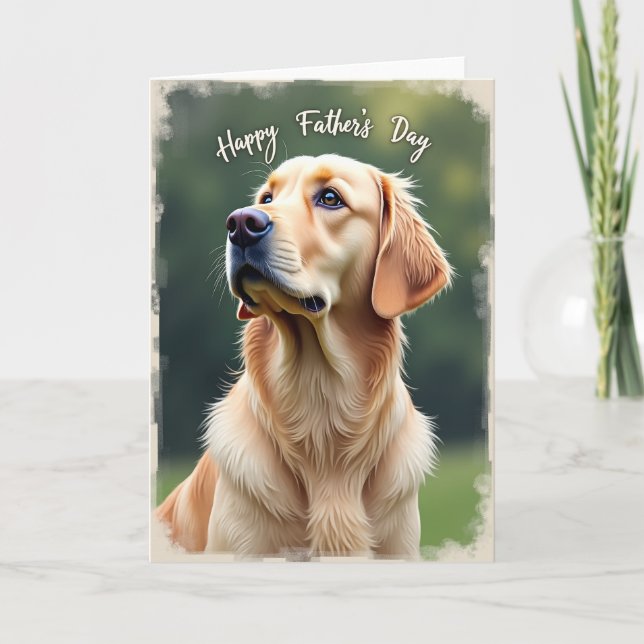 Carte de la Fête des Pères avec portrait de chien (Devant)
