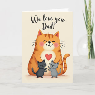Carte de la Fête des Pères avec un Chat Rayé