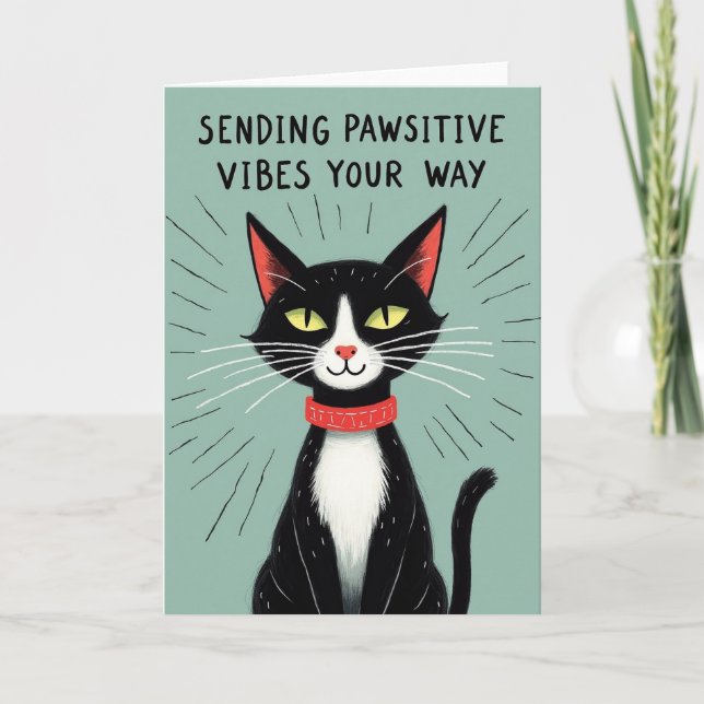 Carte de la Fête des Pères avec un chat souriant (Devant)
