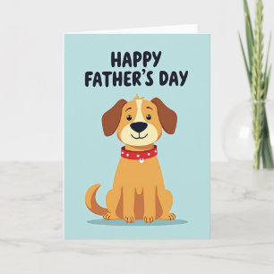 Carte de la Fête des Pères avec un chien de dessin