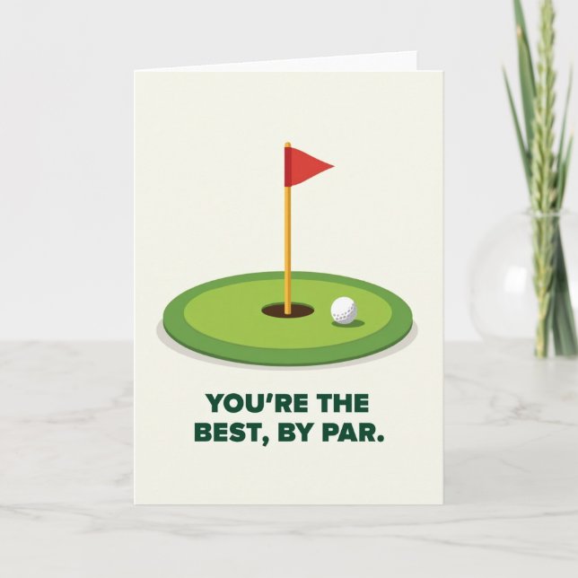Carte de la Fête des Pères avec un green de golf (Devant)