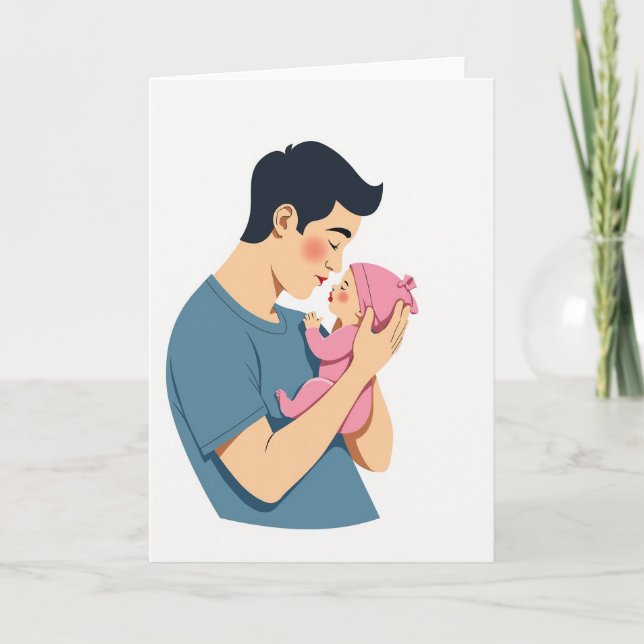 Carte de la Fête des Pères avec un tendre baiser (Devant)