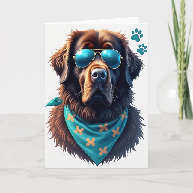 Carte de la Fête des Pères Aviateur Chien (Devant)