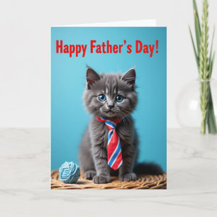 Carte de la Fête des Pères Azure Kitten