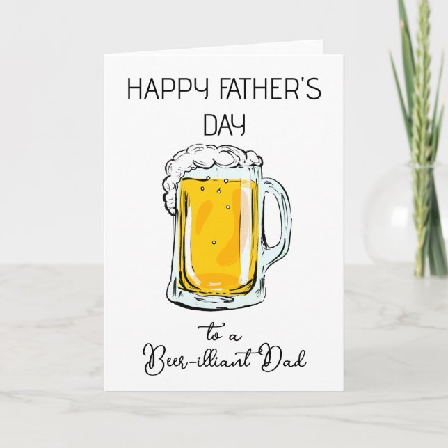 Carte de la Fête des Pères Beer-illiant Papa (Devant)