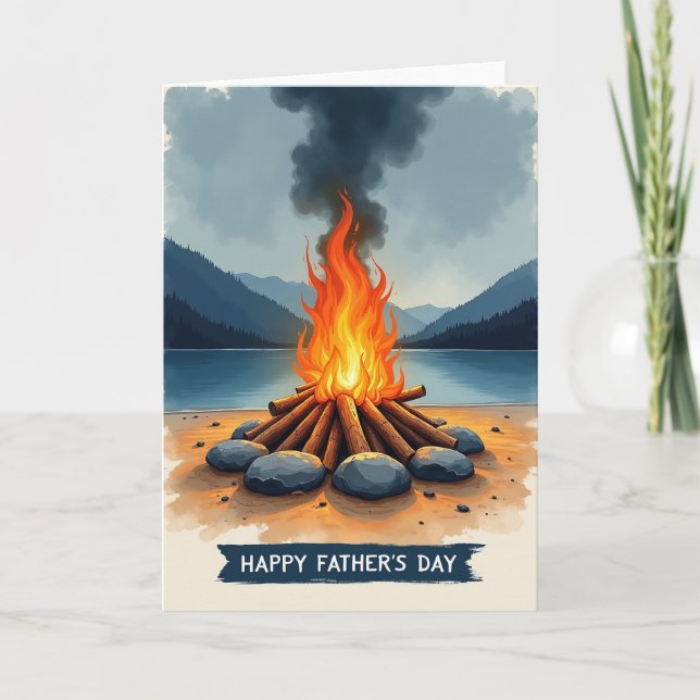 Carte de la Fête des Pères Bonfire (Devant)
