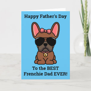 Carte de la Fête des Pères Bouledogue Français fem