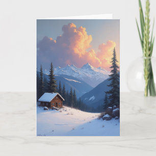 Carte de la Fête des Pères Cabane d'hiver