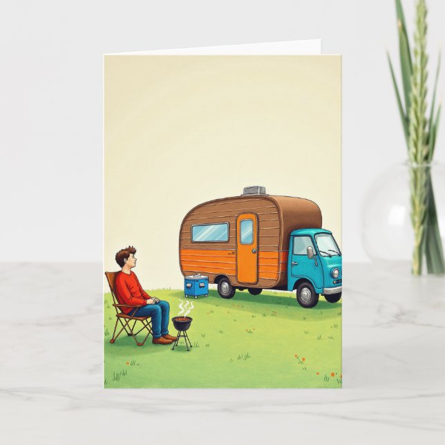 Carte de la Fête des Pères Camion Bleu Vert (Devant)