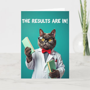 Carte de la Fête des Pères Chat érudit