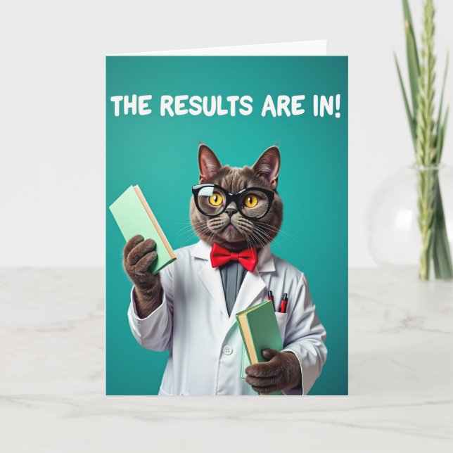 Carte de la Fête des Pères Chat érudit (Devant)