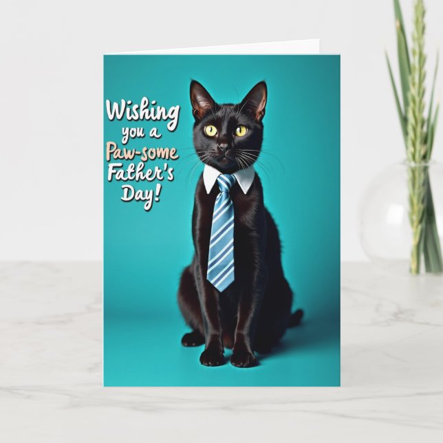 Carte de la Fête des Pères Chat Intelligent (Devant)