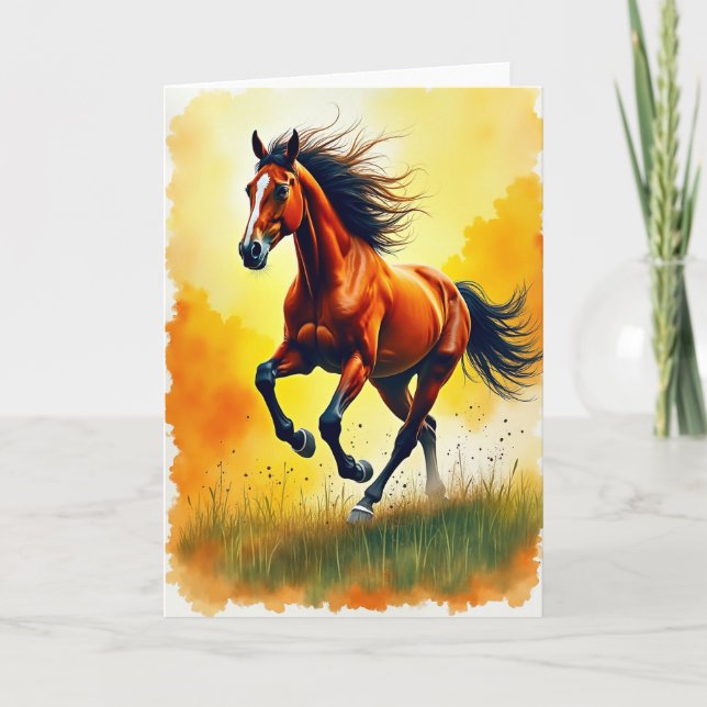 Carte de la Fête des Pères Cheval Doré (Devant)