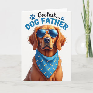 Carte de la Fête des Pères Chien Azur