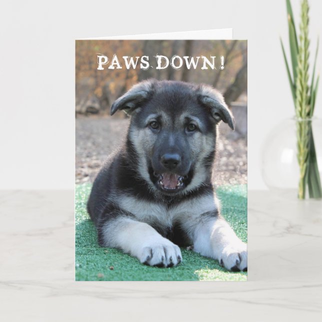Carte de la fête des pères Cute Puppy Paws Down (Devant)