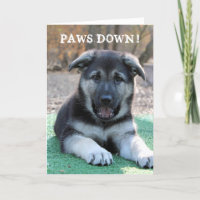 Carte de la fête des pères Cute Puppy Paws Down