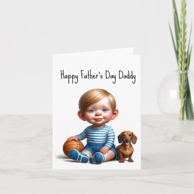 Carte de la fête des pères Dachshund Daddy (Devant)