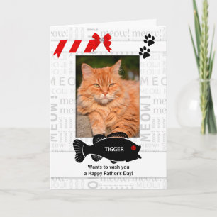 Carte de la Fête des pères d'amusement de chat Red Pet C