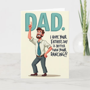 Carte de la Fête des Pères Danseur Papa
