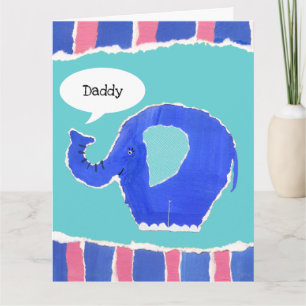Carte de la fête des pères éléphant mignon personn