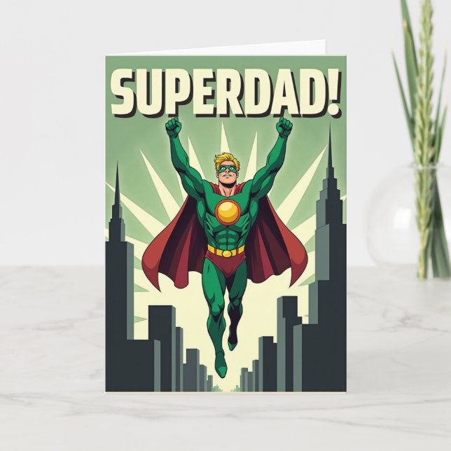 Carte de la Fête des Pères Emerald Hero (Devant)
