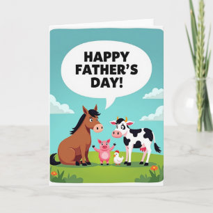 Carte de la Fête des Pères Farm Friends