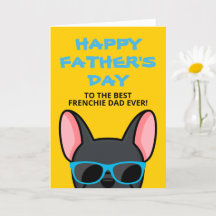 Carte de la Fête des Pères Frenchie Bulldog França