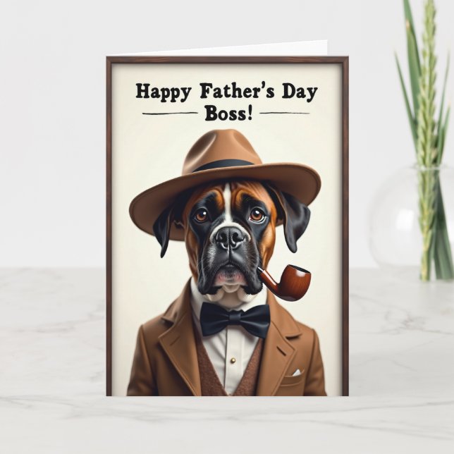 Carte de la Fête des Pères Gentleman Chien (Devant)