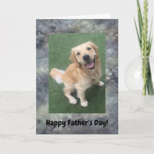 Carte de la fête des pères Golden Retriever