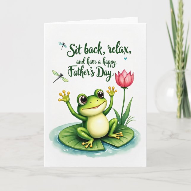 Carte de la Fête des Pères grenouille adorable (Devant)