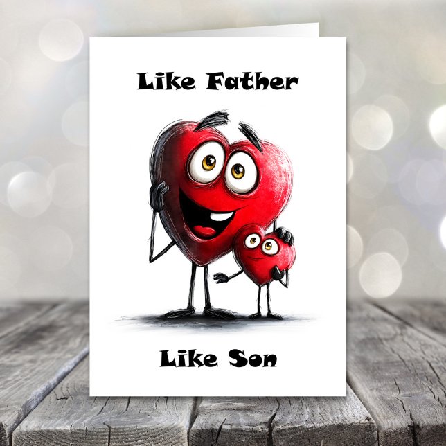 Carte de la fête des pères Like Father Like Son cœ (Créateur téléchargé)